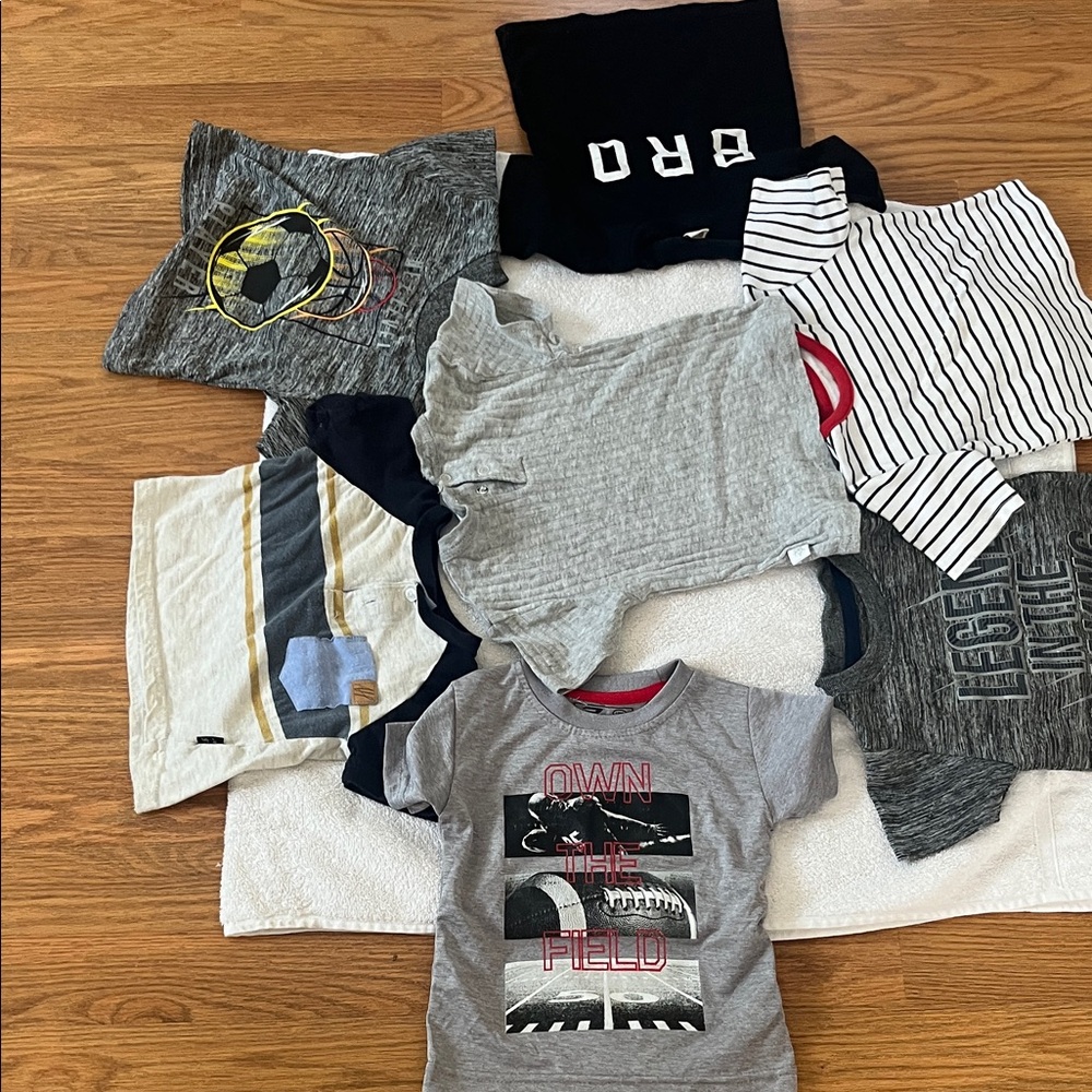 Gray Kids Graphic Tee with Football Design
